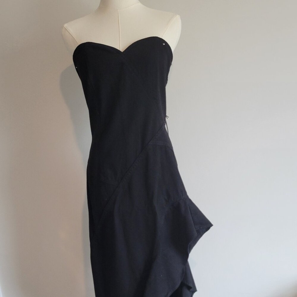 Strapless semi formal gown
